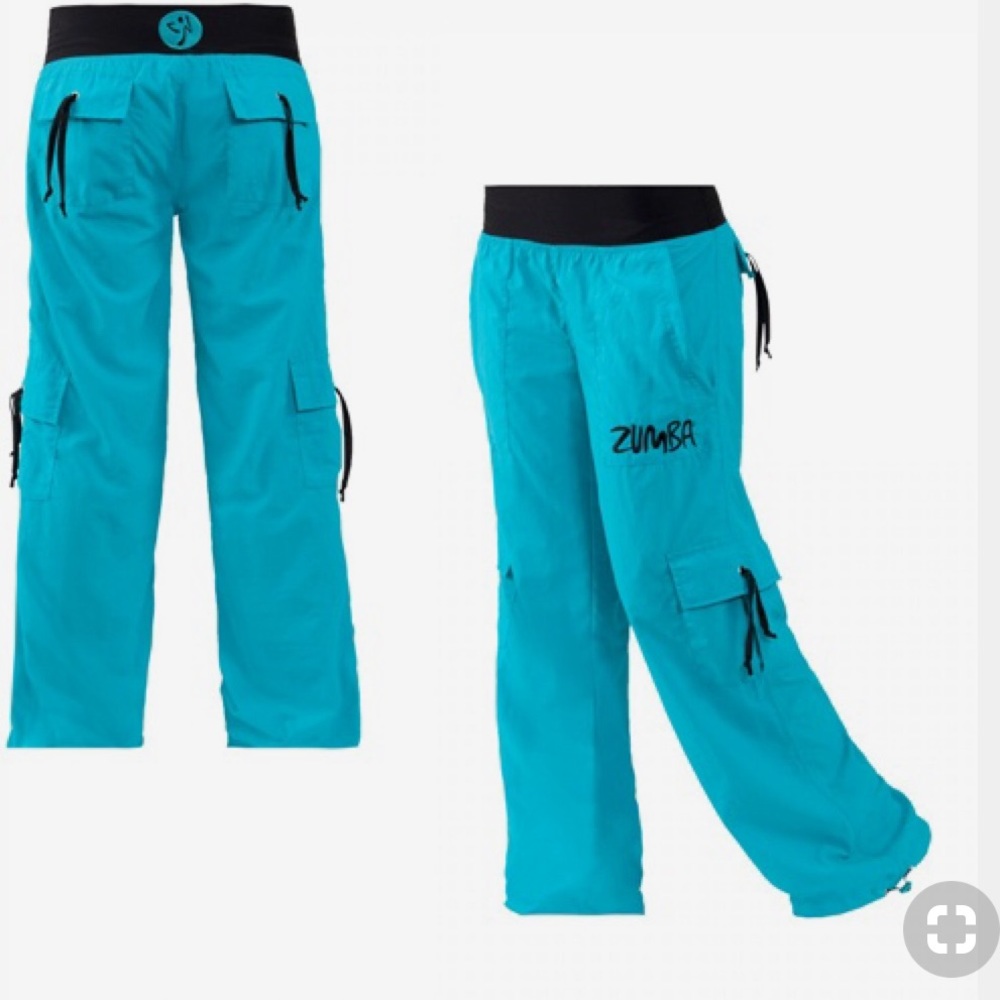 Euc Medium Zumba pants teal turquoise high waist